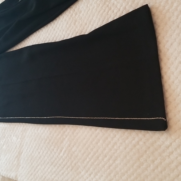 NWT black, wide leg, tuxedo style pants - Picture 5 of 7